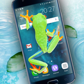 Frog walking on screen joke icon