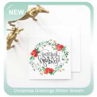 Christmas Greetings Mitten Wreath