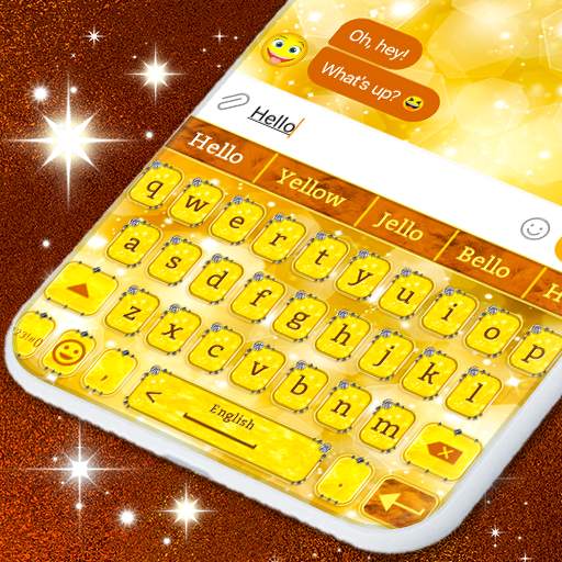 Golden Shine Keyboard 💛 Bright Gold Free Themes