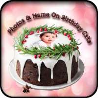 Name photo on birthday cake