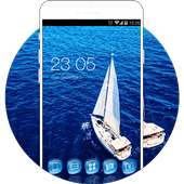 Sailboat at Sea: Blue Sailing Theme Background HD on 9Apps