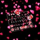 Live Red Glitter Heart Keyboard Theme