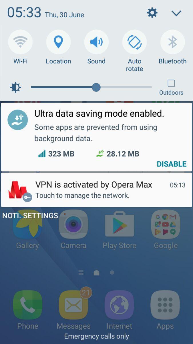 Ultra data saving - Opera Max screenshot 1