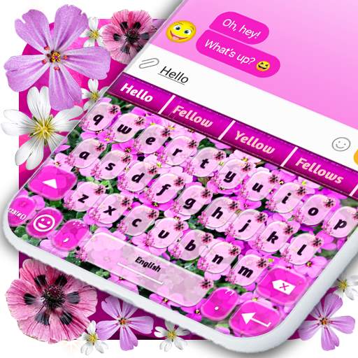 Pink Flowers Keyboard 🌺 Spring Girly Theme