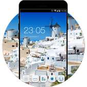 Santorini Travel Theme: Romantic Blue & White on 9Apps