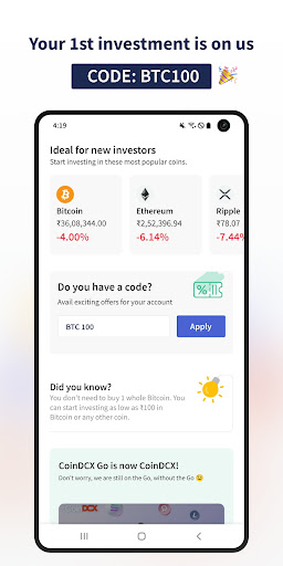 CoinDCX:Bitcoin Investment App скриншот 1