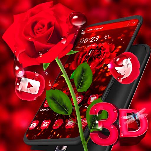 3D Rose Launcher Theme🌹