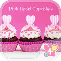 Cute Theme Pink Heart Cupcakes on 9Apps