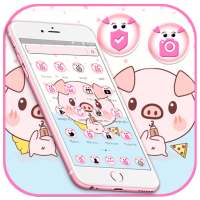 Cute Baby Pink Piggy Theme on 9Apps