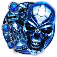 Blue Tech Lighting Skull Theme on 9Apps