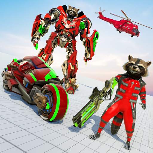 Raccoon Robot Transforming Games: Robot Bike Games