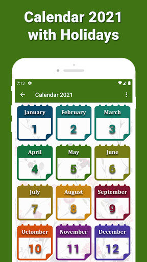 Calendar 2021 with Holidays screenshot 1