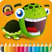 Rùa Cartoon Coloring Book