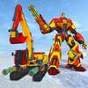 Snow Excavator Robot Transform Car War: Robot Game