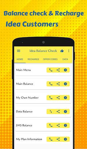 App for Idea Recharge & Idea balance check स्क्रीनशॉट 1