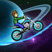 Neon motorbike space racing