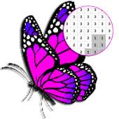Цвет бабочки по номеру - Pixel Art