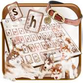 Cute Siberian Husky Keyboard Theme
