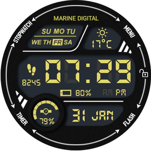Marine Digital Watch Face