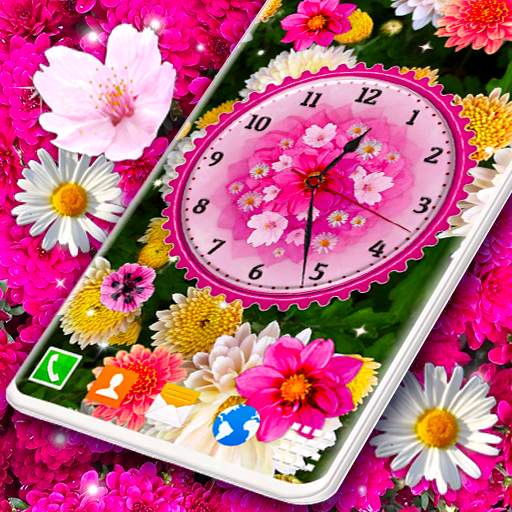 Flower Blossoms Clock 🌺 Spring 4K Live Wallpaper