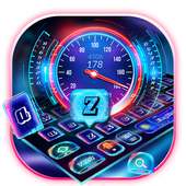 Neon Racing Car Speedometer Keyboard