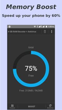 4 GB RAM Booster   Antivirus screenshot 1