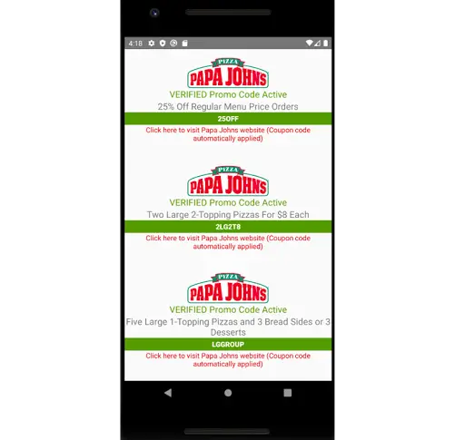 Papa Johns Pizza Coupons & 100's of free games APK Download 2023