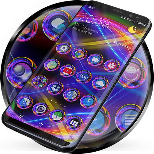 Launcher Theme - Neon Abstract Icon Pack Wallpaper