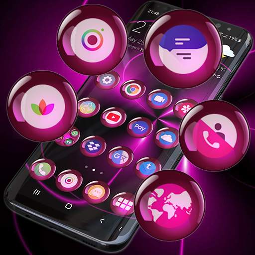 Theme Launcher - Spheres Pink Icon Changer Free