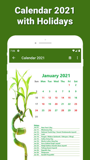 Calendar 2021 with Holidays screenshot 2