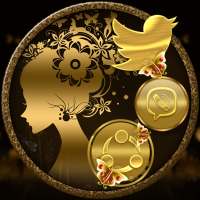 Gold Butterfly Girl Launcher Theme on 9Apps