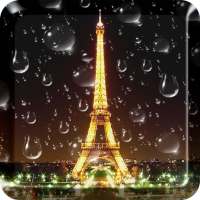 Deszczowy Paryż na żywo Tapety