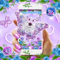 Purple Rose Diamond Butterfly Theme