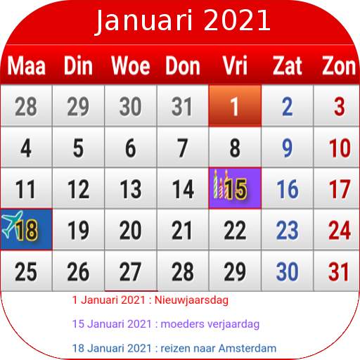 Nederland Kalender 2021