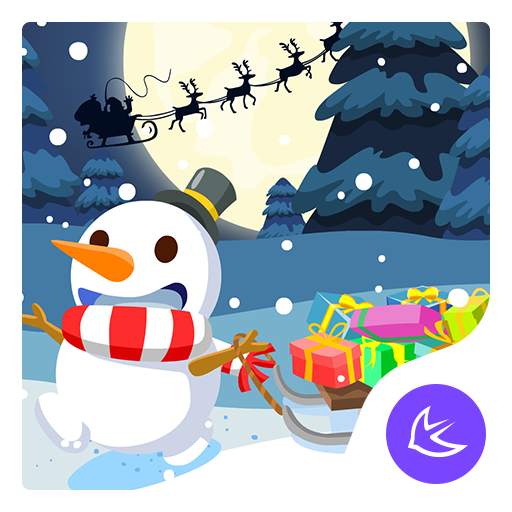 Merry Christmas Cute Snowman-APUS Launcher theme