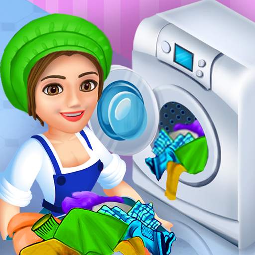 Laundry Shop Clothes Washing Game