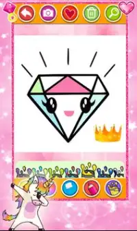 Dibujos de diamantes kawaii para colorear