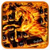 Hell Burning Fire Horse Keyboard Tema