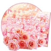 Glitter Roses Keyboard Theme Pink Rose