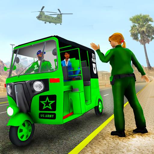 Army Auto Rickshaw Games 2020 :Army Taxi Game