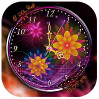 Neon Flower Clock Live Wallpaper