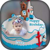 Name and Photo on Birthday Cake