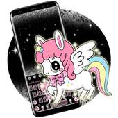 Black Glitter Unicorn Keyboard on 9Apps