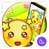 Yellow Cute Emoji APUS Launcher theme on 9Apps