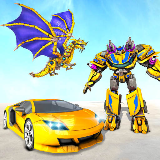 Monster Robot Wars: New Dragon Robot Car Game 2021