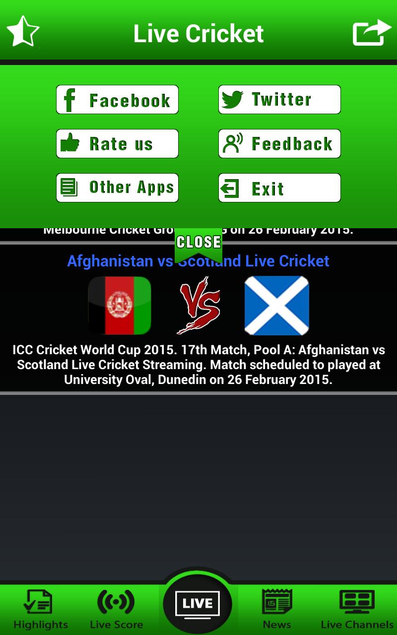 Live cricket tv app for clearance android