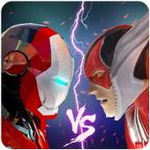 kilat flash hero vs terbang besi robot pembalas