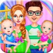 Pregnant Mom and Newborn Twins Maternity Care Game on 9Apps