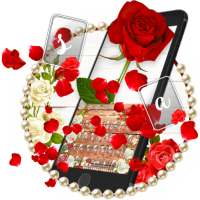لوحة مفاتيح الحب الورود