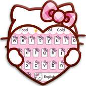 Pink Cute Kitty Cartoon Keyboard Theme